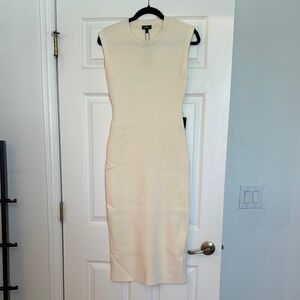 Cream Sheath Midi Dress